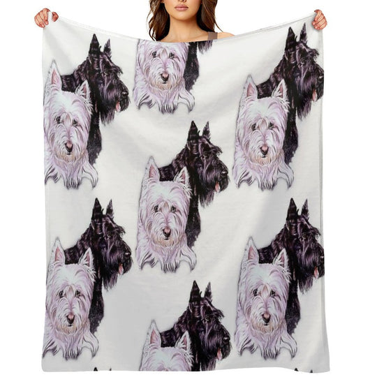 Scotty And Westie Gallimaufry Plush Throw Blanket