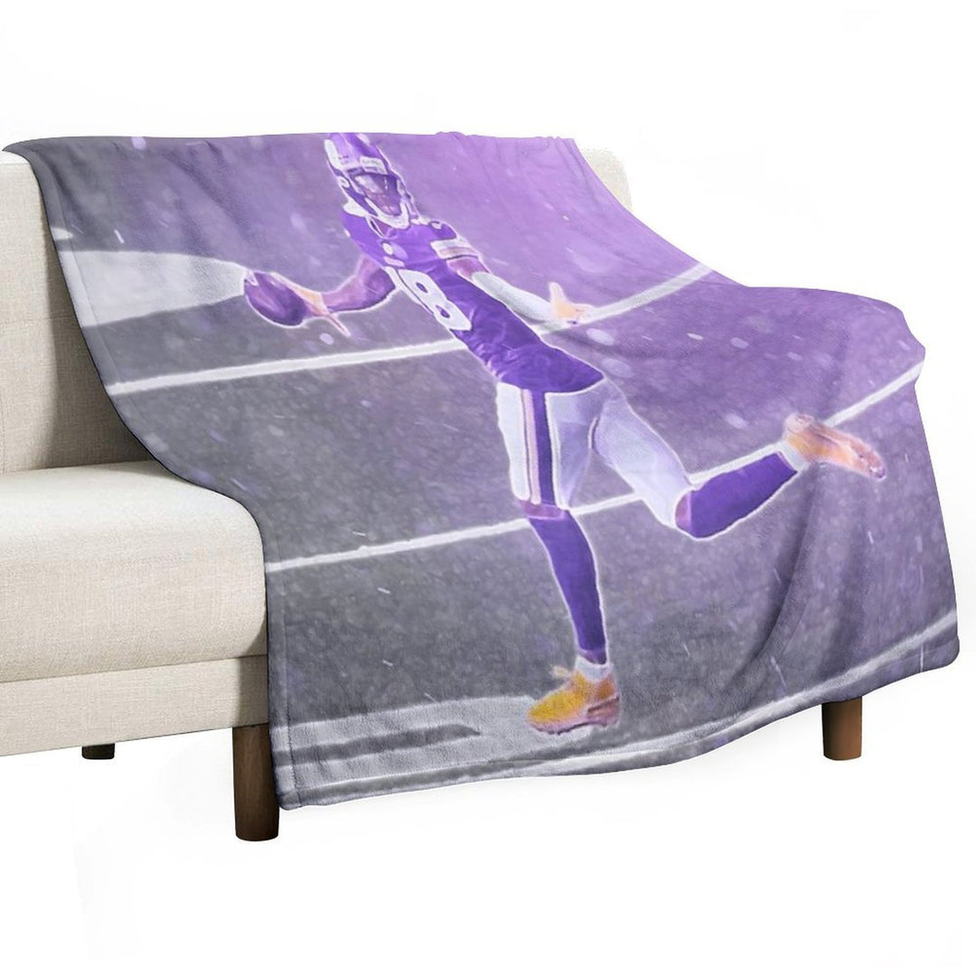 Justin Jefferson Illustration Easy Care Throw Blanket