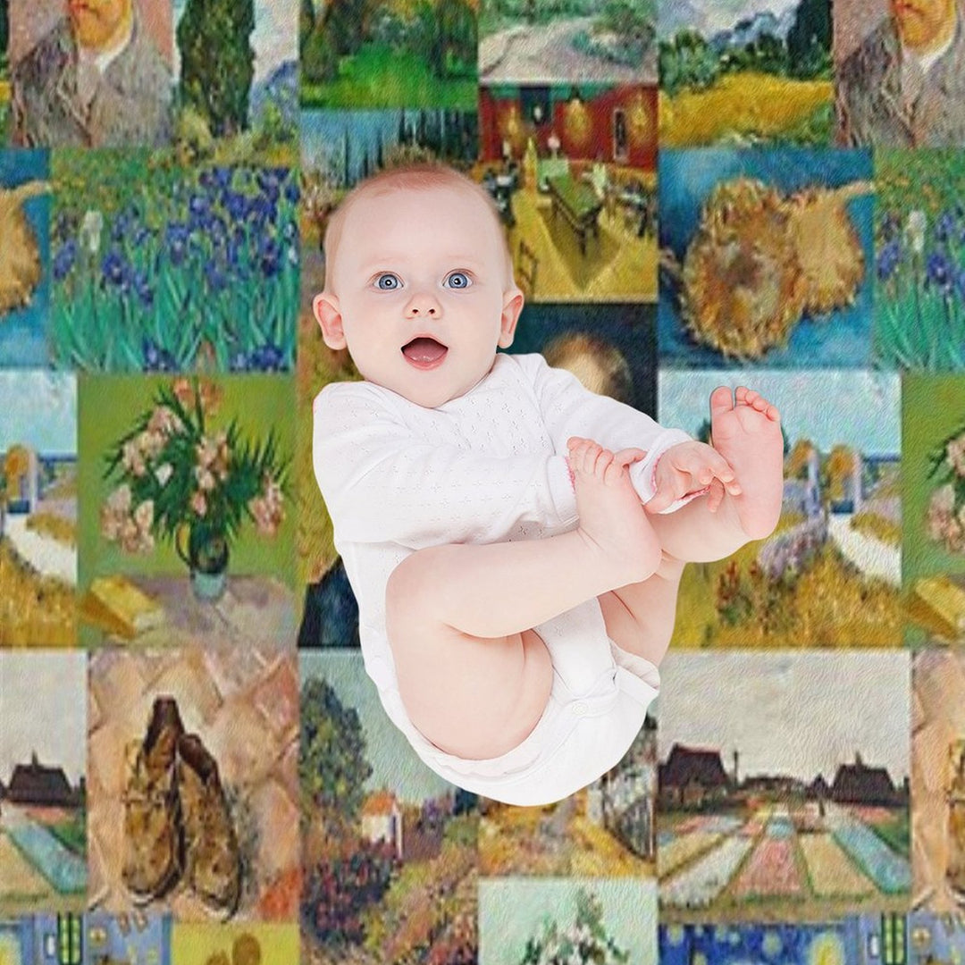 Van Gogh Collage Plush Throw Blanket