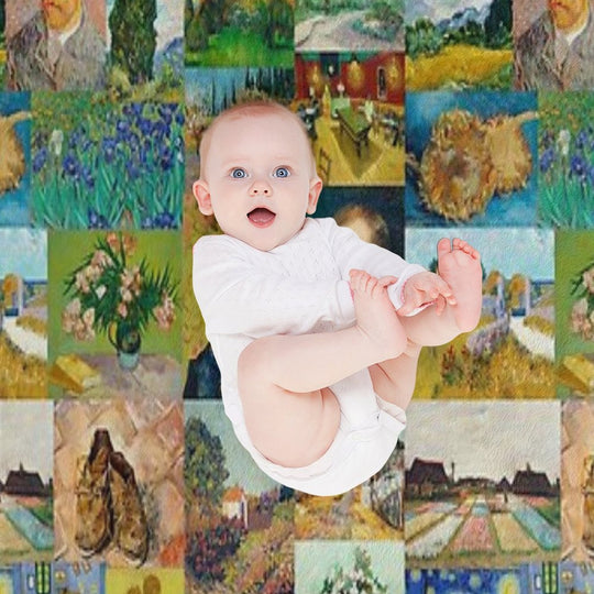 Van Gogh Collage Plush Throw Blanket