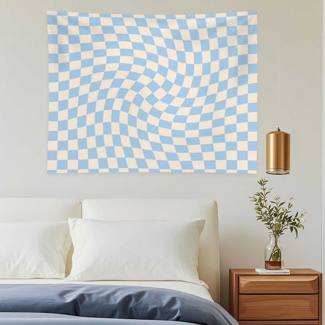 Check II - Baby Blue Twist Tapestry