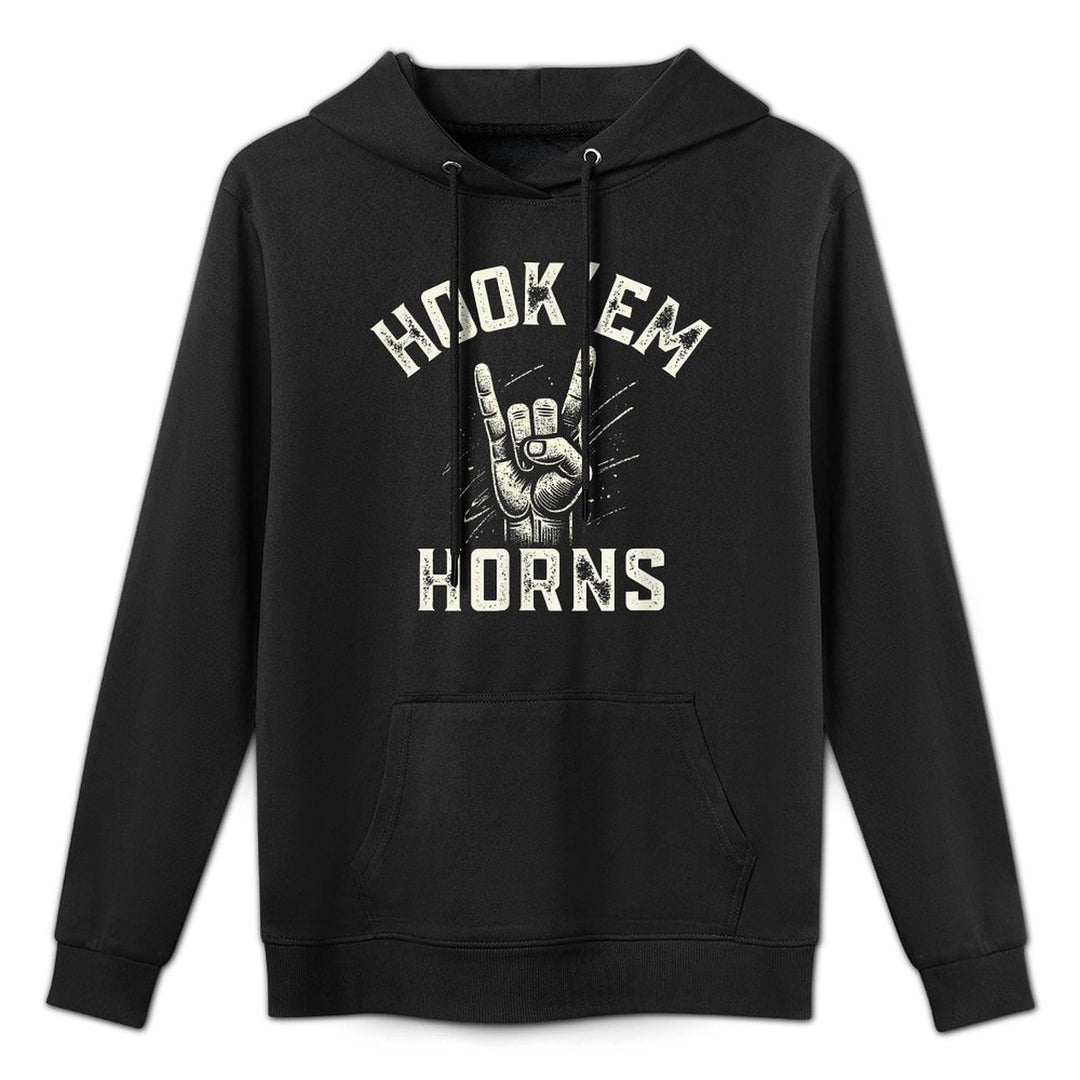 Hook'em Horns Orange Premium Distressed Vintage Layering Staple Hoodie