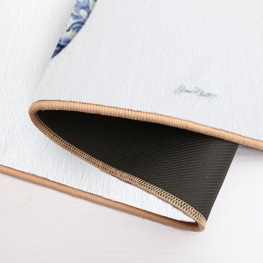 Blue Chinoiserie Christmas A  Rapid-Drying Bath Mat