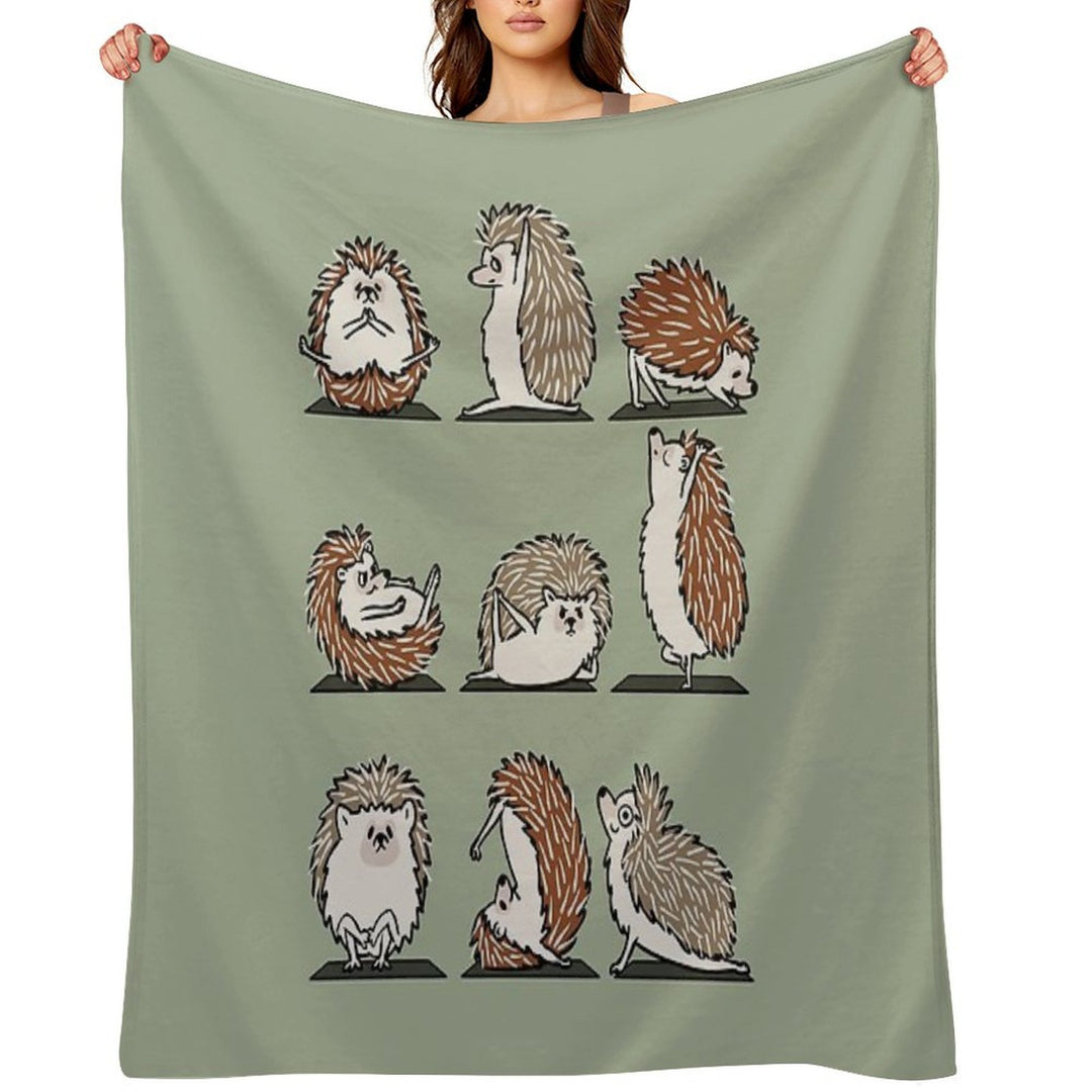 Hedgehog Yoga Velvety-soft Throw Blanket