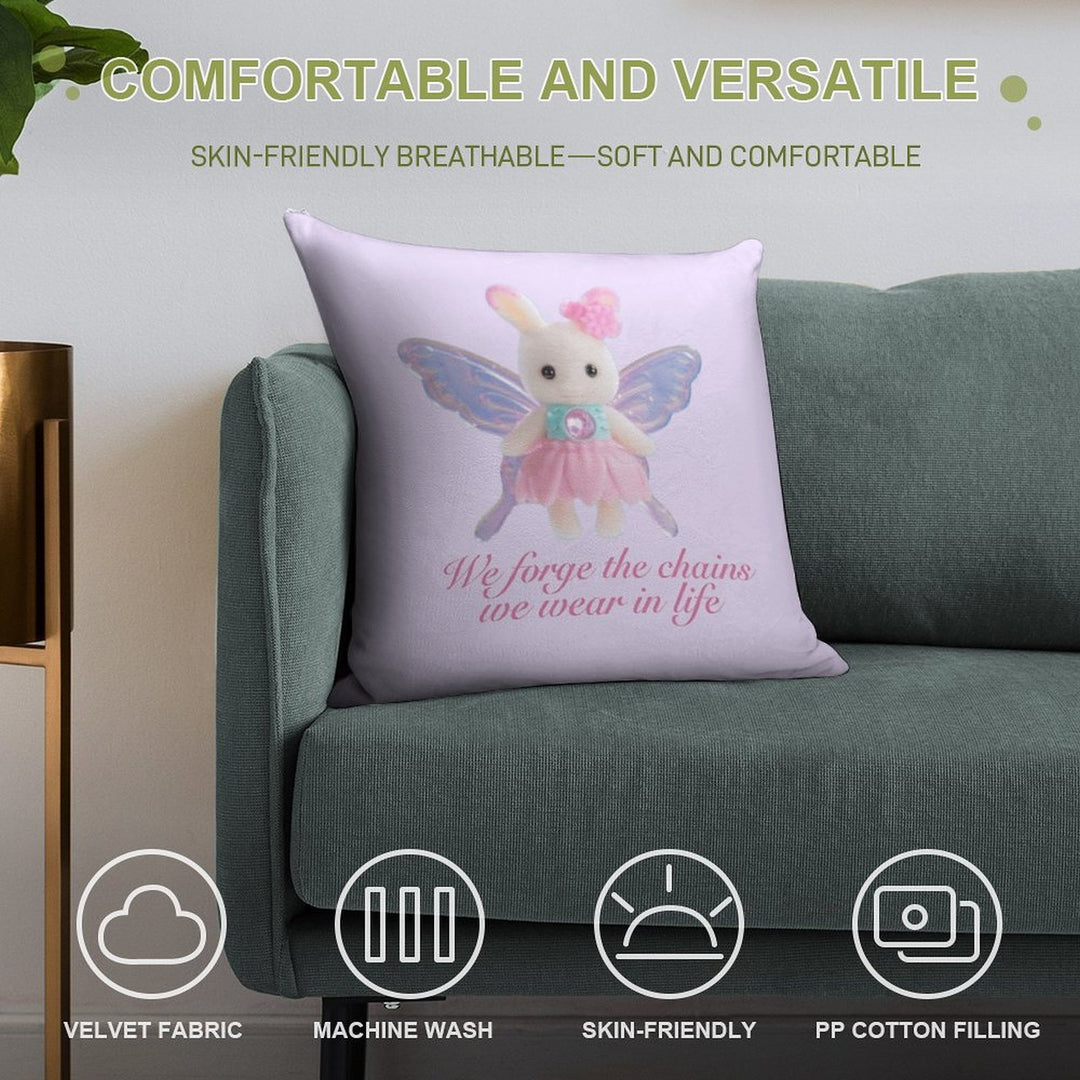 “We Forge The Chains We Wear In Life” Calico Critter Soft Home Decor Throw Pillow