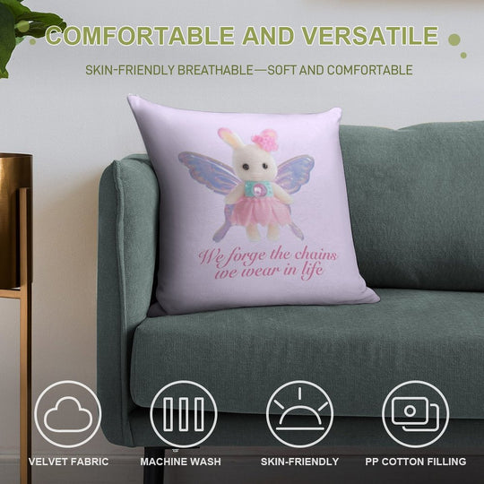 “We Forge The Chains We Wear In Life” Calico Critter Soft Home Decor Throw Pillow