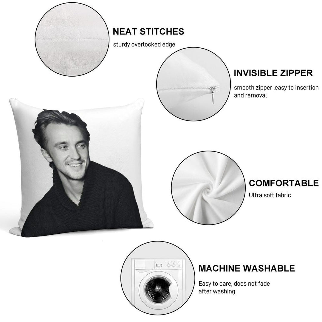 Tom Felton Soft Gift Ready Throw Pillow