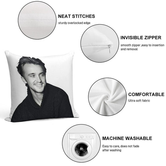 Tom Felton Soft Gift Ready Throw Pillow