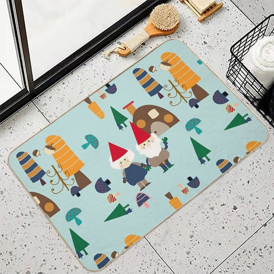 Gnome Blue  Fade-Resistant Bath Mat