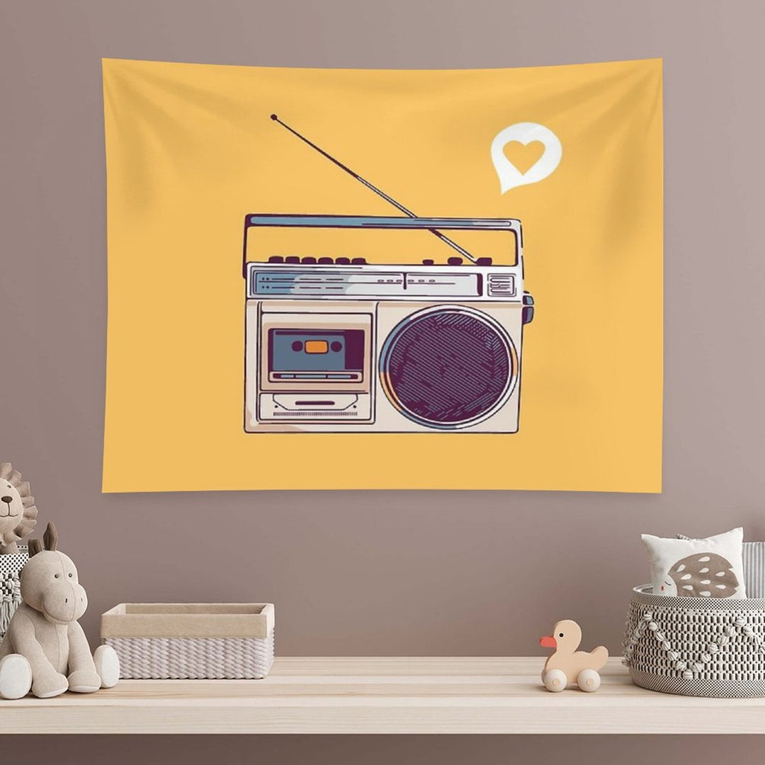Retro Radio Boombox Tapestry
