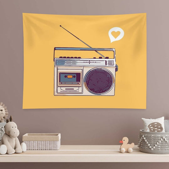 Retro Radio Boombox Tapestry
