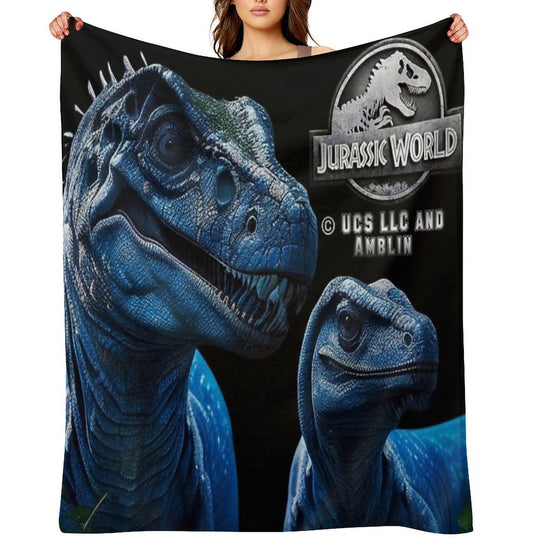 Jurassic World Blue Raptor Family Wrinkle-free Throw Blanket