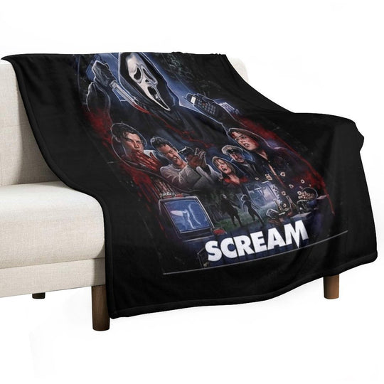 Scream Horror Movie Artwork Poster Plush Throw Blanket