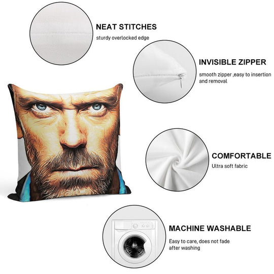 Dr. House Soft Home Decor Throw Pillow
