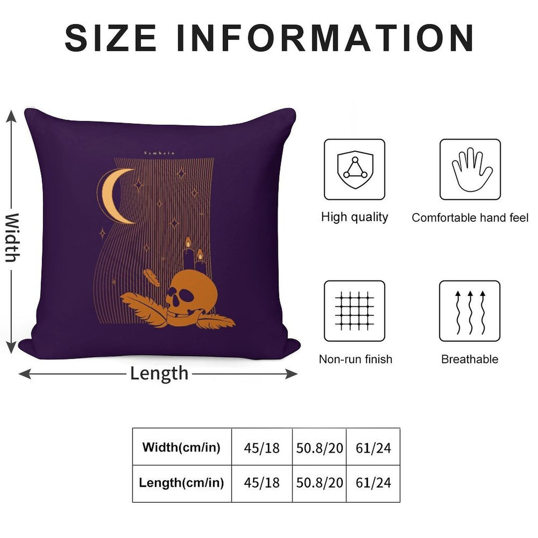 Modern Pagan Samhain Memento Mori Soft Style Accent Throw Pillow