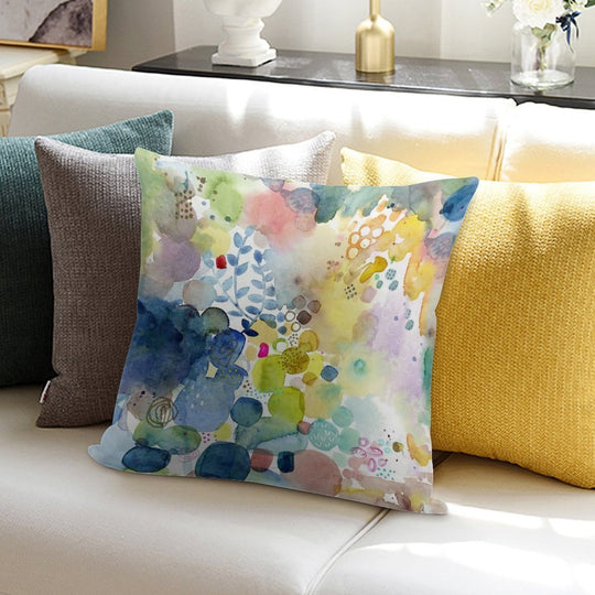Abstract Watercolor Soft Skin-Friendly Throw Pillow