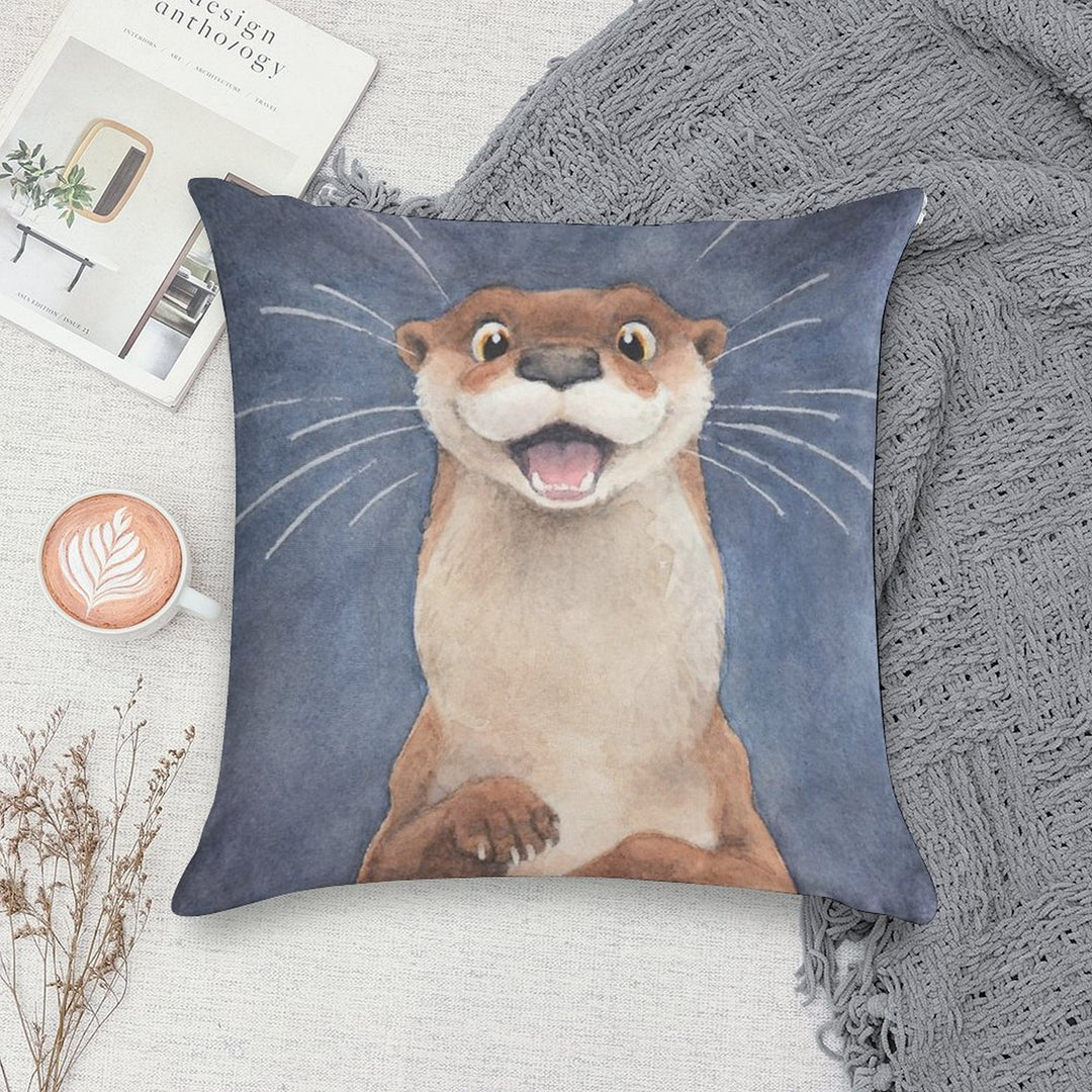 Otter! Soft Durable Construction Throw Pillow