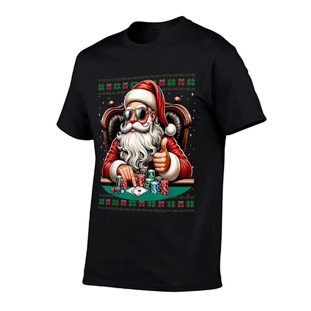 Poker Santa Poker Player Ugly Christmas Sweater  Polyester Blend T-Shirt