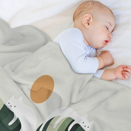 Cat And Plant 11 Velvety-soft Throw Blanket