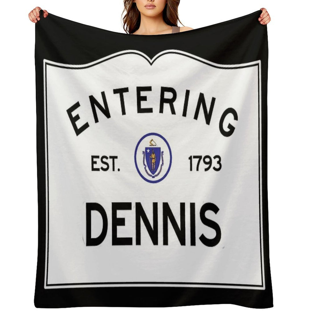Entering Dennis - Commonwealth of Massachusetts Road Sign Lightweight Throw Blanket
