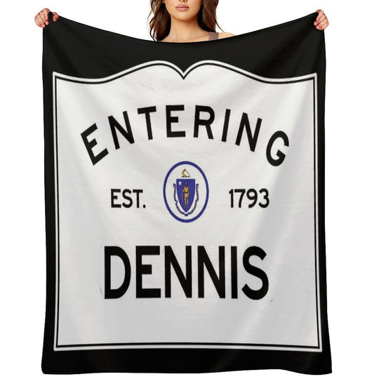 Entering Dennis - Commonwealth of Massachusetts Road Sign Lightweight Throw Blanket
