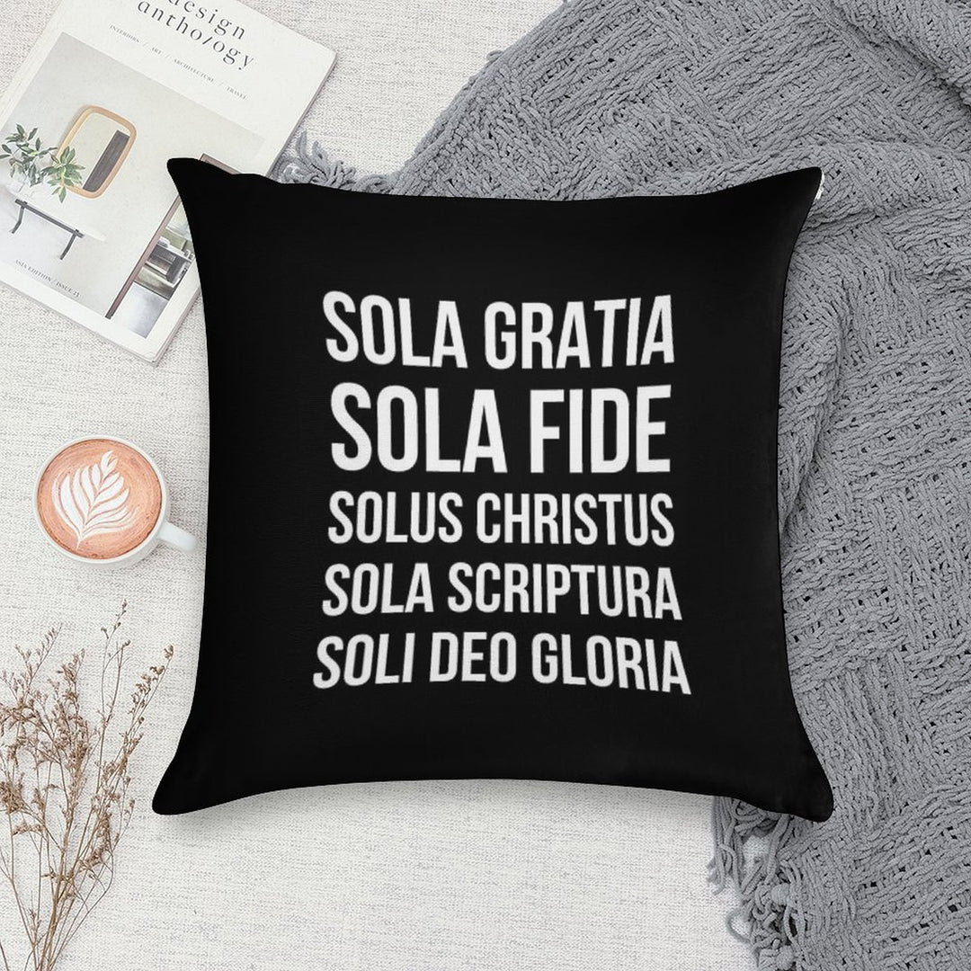 Five Solas Reformed Theology White Soft Style Accent Throw Pillow