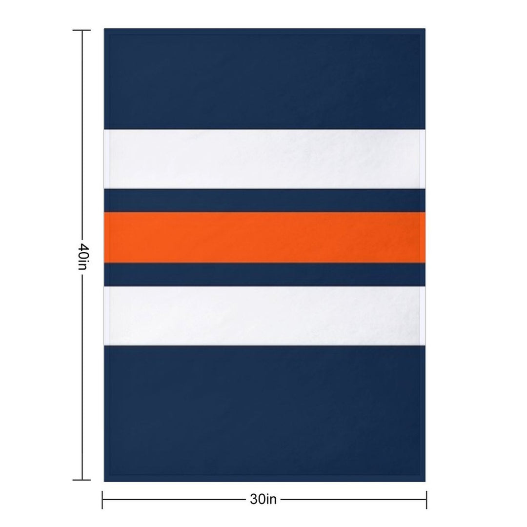 Edmonton Oilers Retro Stripes Plush Throw Blanket
