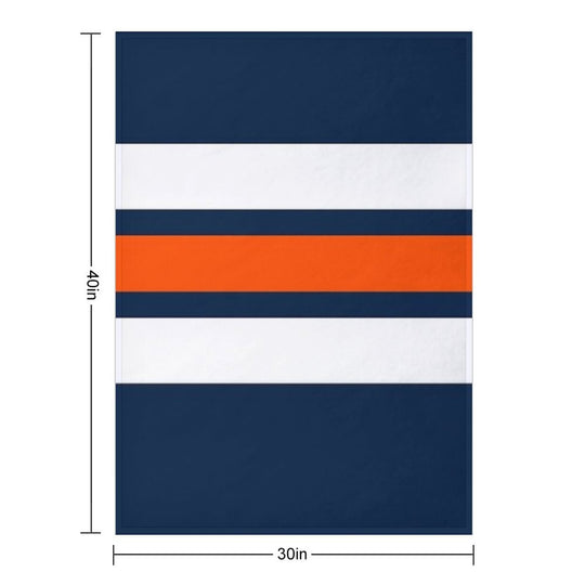 Edmonton Oilers Retro Stripes Plush Throw Blanket