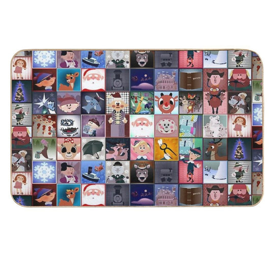 Rudolph Squares  Long-Lasting Bath Mat