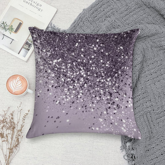 Lavender Lady Glam #2 (Photo of Glitter Only - Not Reflective) Soft Shrink-Resistant Throw Pillow