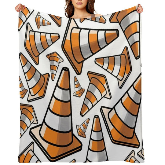 Traffic Cone - Orange And White Quick-dry Throw Blanket