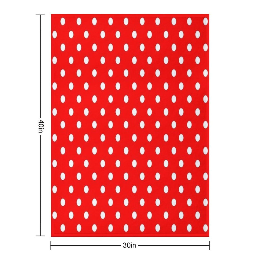 White Dots on Red Sustainable Throw Blanket