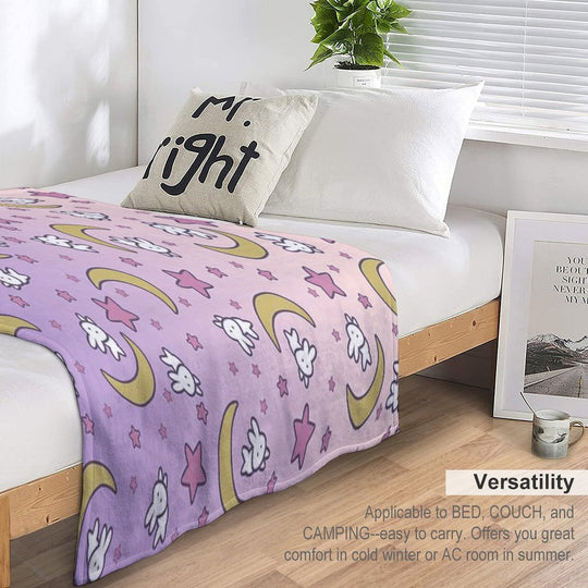 Sailor Moon - Usagi's Print Moon Bunny Blanket Wrinkle-free Throw Blanket