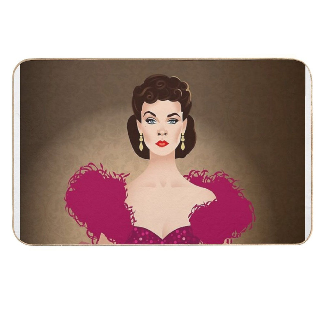 Burgundy Dress  Easy Maintenance Bath Mat