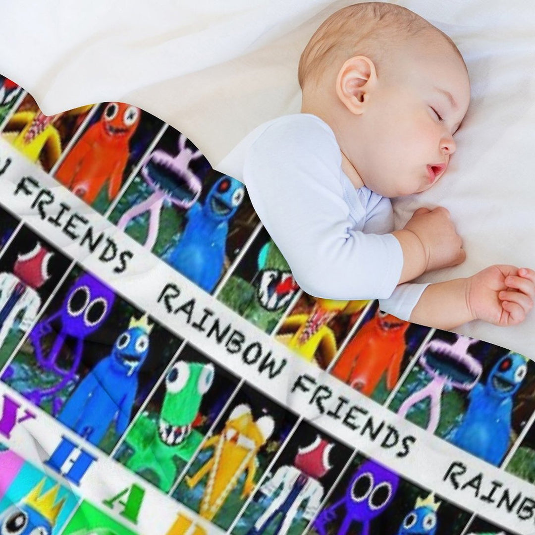 Rainbow Friends Happy Happy Velvety-soft Throw Blanket