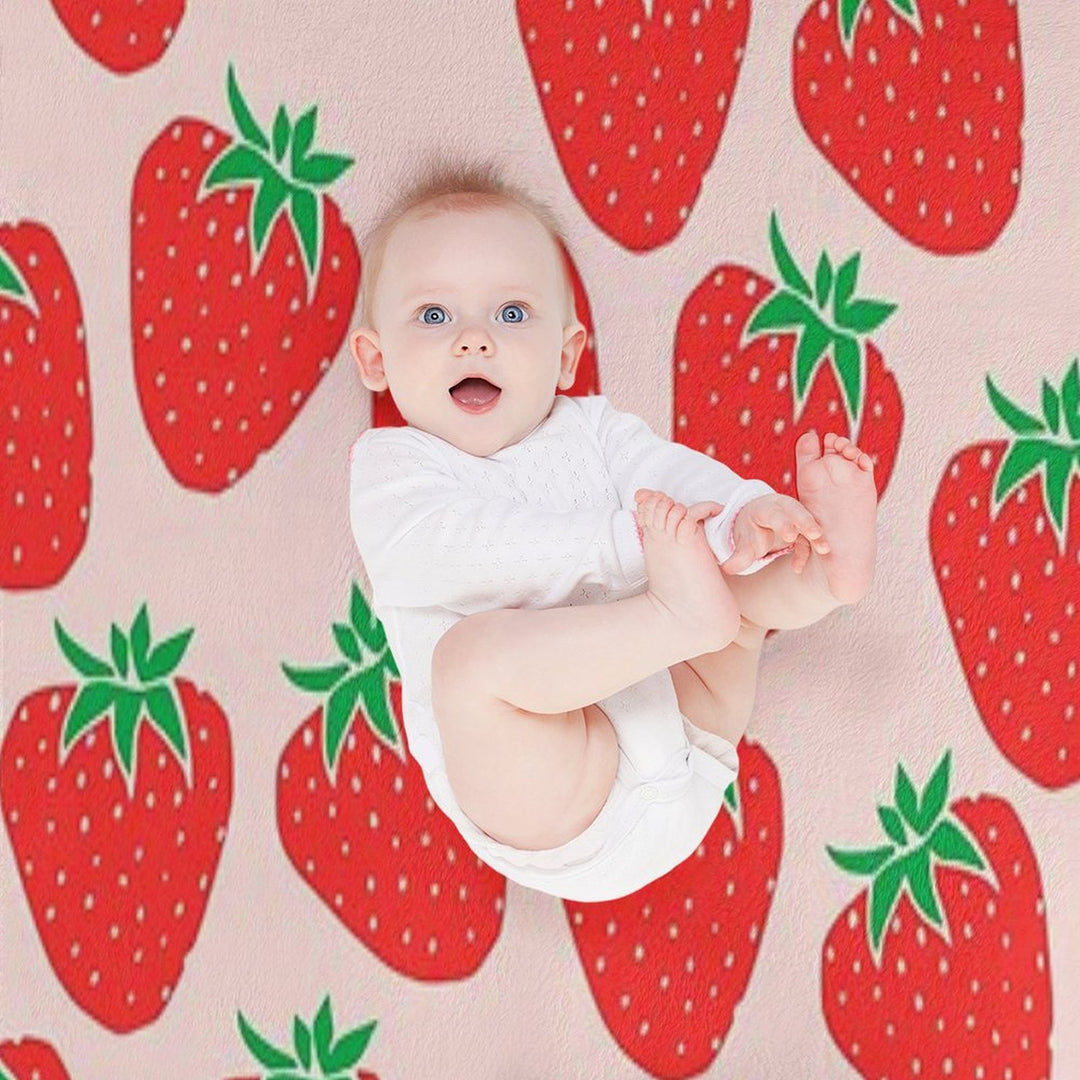 Cute Strawberry Velvety-soft Throw Blanket