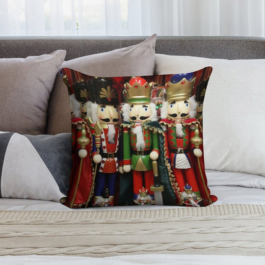 Nutcracker Soldiers Soft Fade-Resistant Throw Pillow