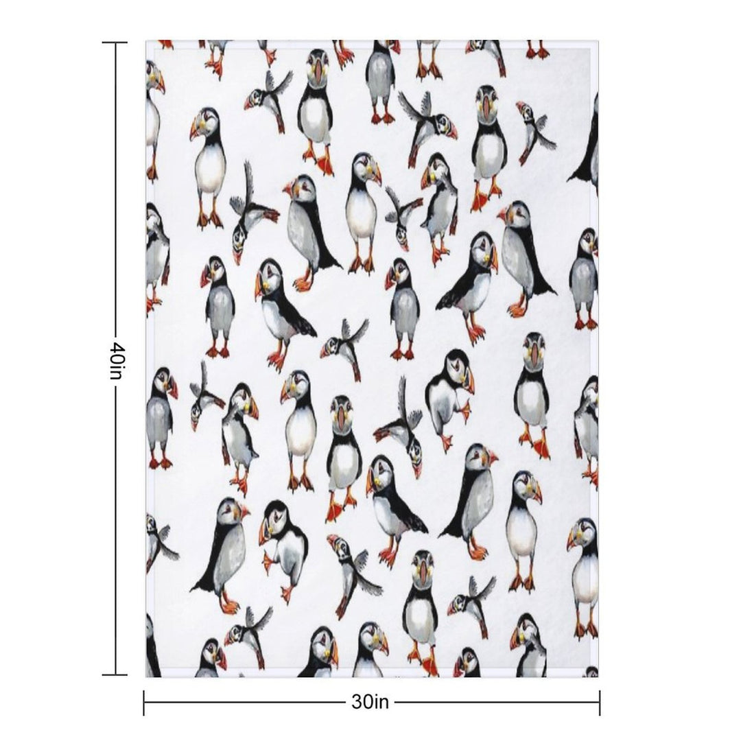 Puffins Pattern Easy Care Throw Blanket