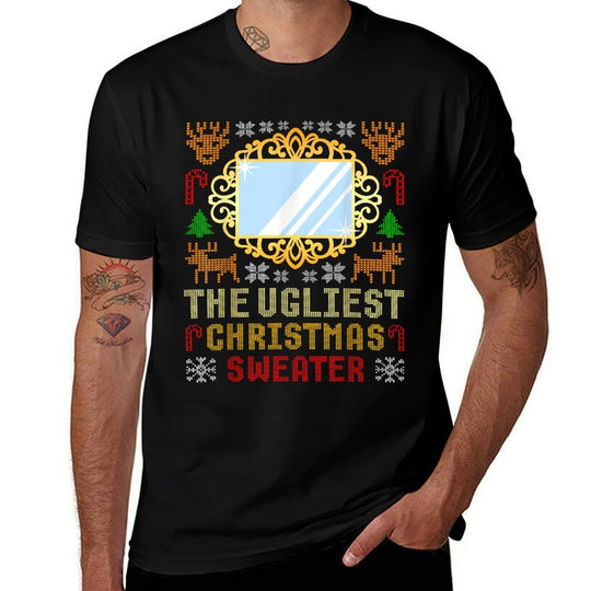 The Ugliest Ugly Christmas Sweater With Mirror Funny Xmas  Graphic-printed T-Shirt