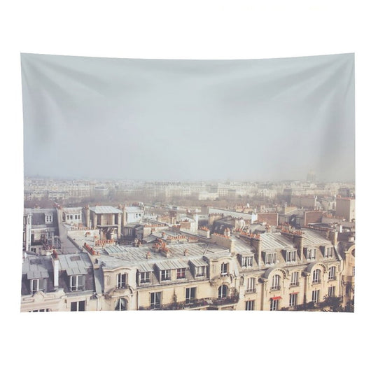 Paris Morning Rooftops Tapestry