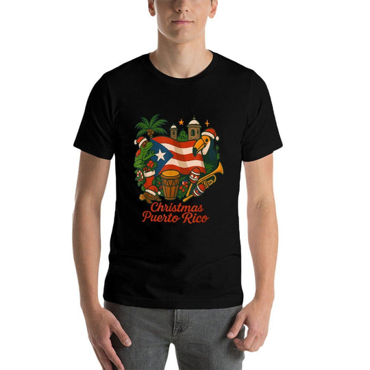 Puerto Rico Christmas Coquí Holiday  Fade-proof Color T-Shirt