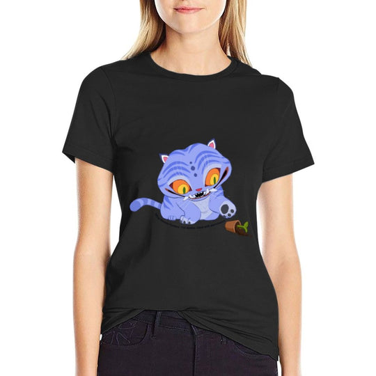 Kpop Demon Hunters Derpy Playing with Plant Vase Pocket Logo  Affordable Price T-Shirt
