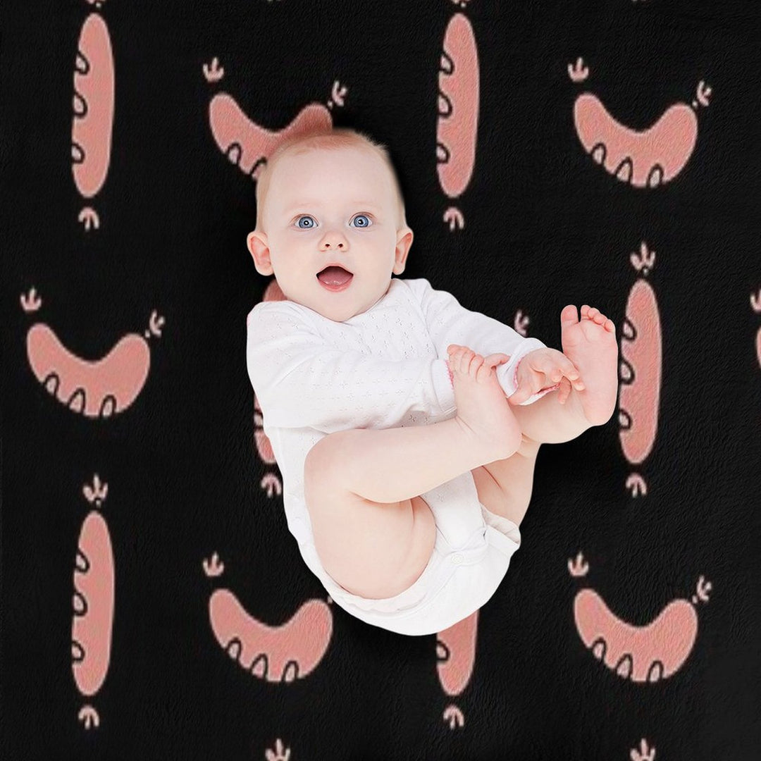 Sausages - The Breakfast of Champions Machine-washable Throw Blanket