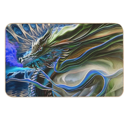 Fractal Blue Dragon  Toxin-Free Bath Mat