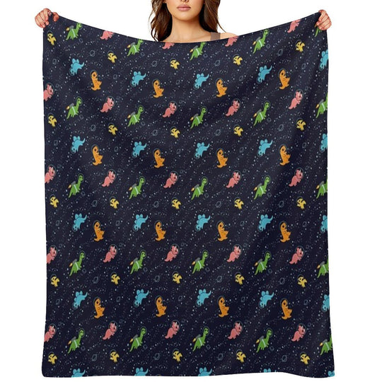 Dinosaurs In Space Pattern Gift-ready Throw Blanket