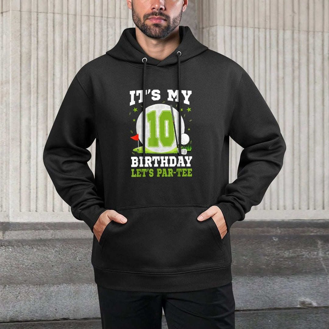 Lets Par-Tee Its My 10th Birthday Golf Lover 10 Year Old Customizable Surface Hoodie