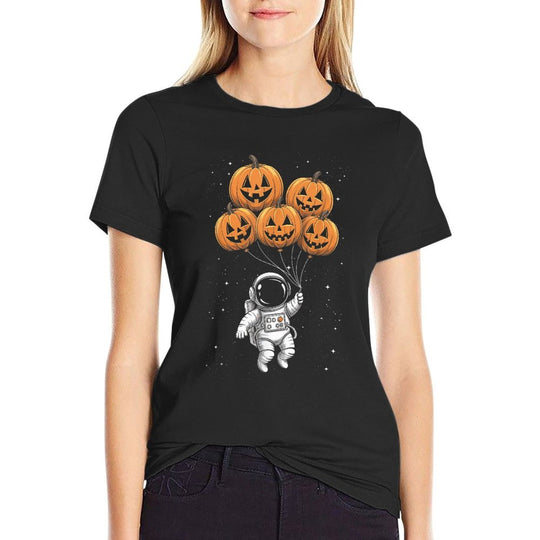 Halloween Astronaut Pumpkin Balloons Kids  Odor-resistant T-Shirt