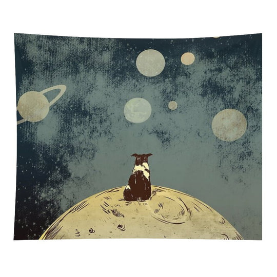 Endless Opportunities  - Dog Looking Into Space Tapestry