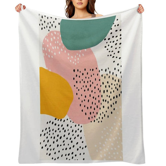 Abstract, Mid Century Modern Kids Wall Art, Nursery Room Velvety-soft Throw Blanket
