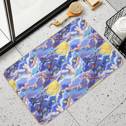 Lunababy  Chilling Rabbit on Clouds  Multi-Purpose Bath Mat